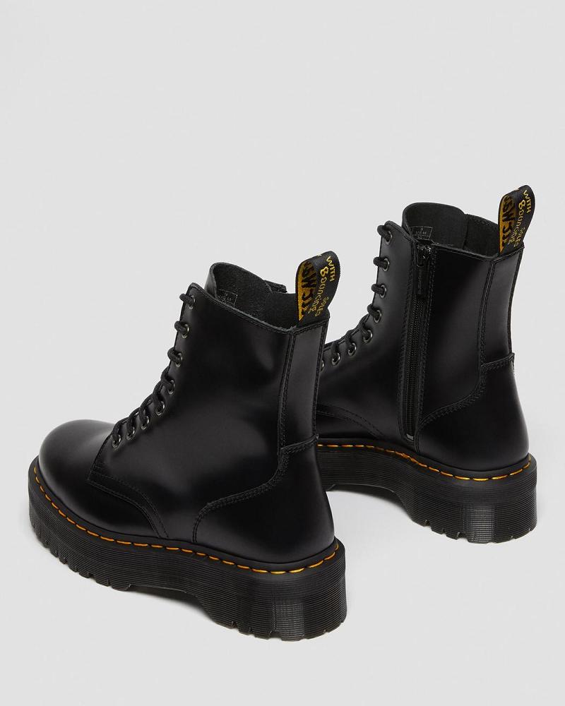 Men's Dr Martens Jadon Smooth Leather Platform Boots Black | AU 562VRW